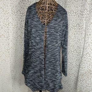 EUC! Black & White Long Marled Cardigan, Large